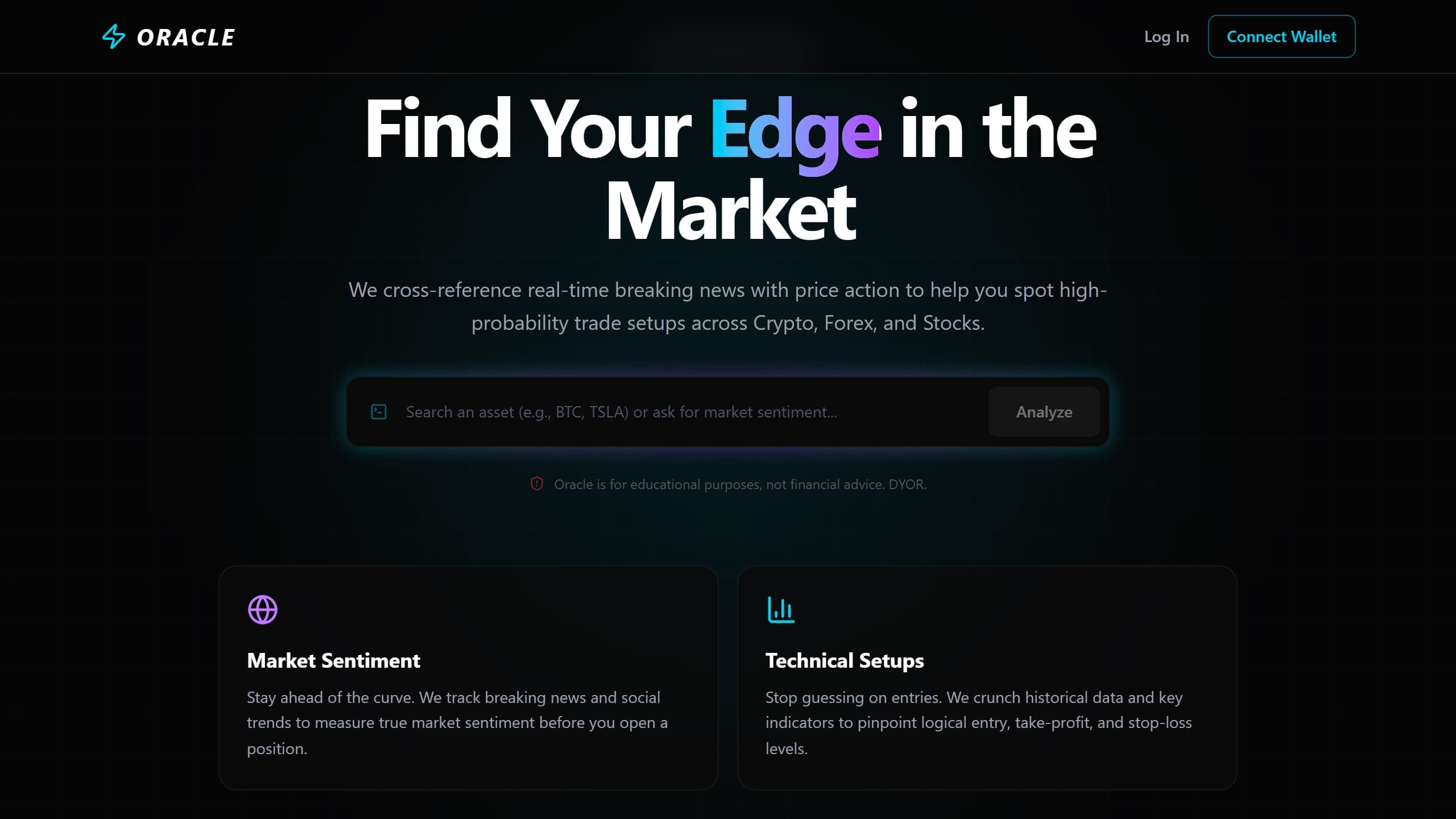 Oracle Landing Page
